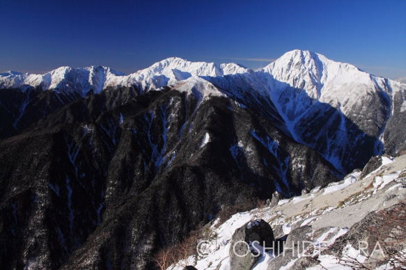 【額装写真】厳冬の白峰三山