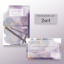 紹介カード✴︎名刺サイズ・フライヤー✴︎葉書サイズ　purpleニュアンス2set