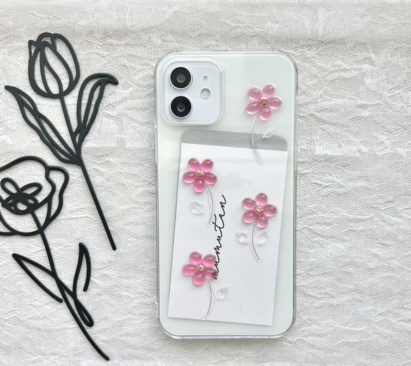 iPhoneケース flower 花柄 Android対応 スマホケース おしゃれケース iPhone14 ニュアンス