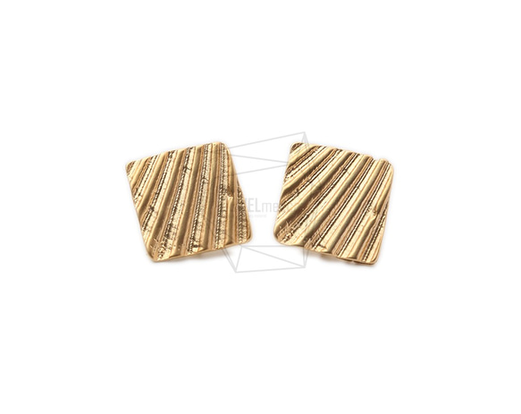 ERG-1095-MG【2個入り】シェルシェイプスクエアピアス,shell-shaped Square Earring