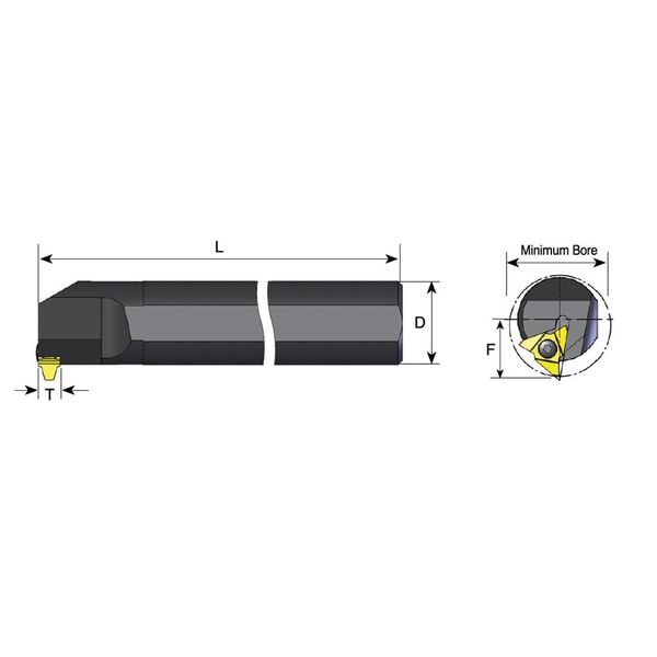 バーチカルツール内径ねじ切バイト 27mm用、40D 【SIR0040T27VT10】 SIR0040T27VT10（直送品）