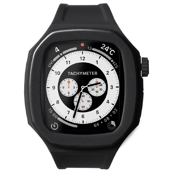 EYLE Apple Watch 45/44mm用ケース付きバンド OCTLUX ブラック XAW01-OX1-BK