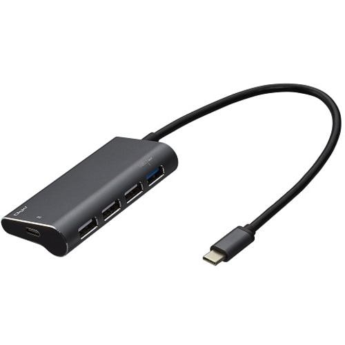 ナカバヤシ UH-C3245GY PD USB5ポートアルミハブグレー