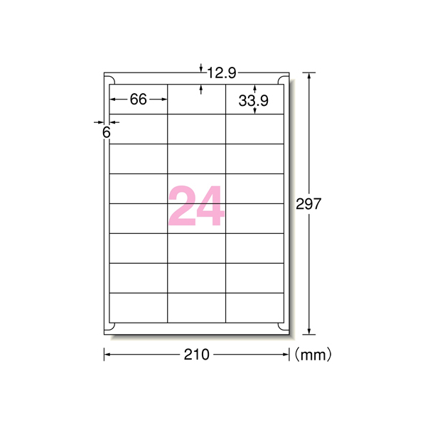 エーワン ラベルシール A4 24面 四辺余白 22枚 F859843-72224