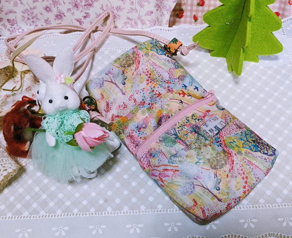 スマホポシェット「リバティプリント」ハンドメイド