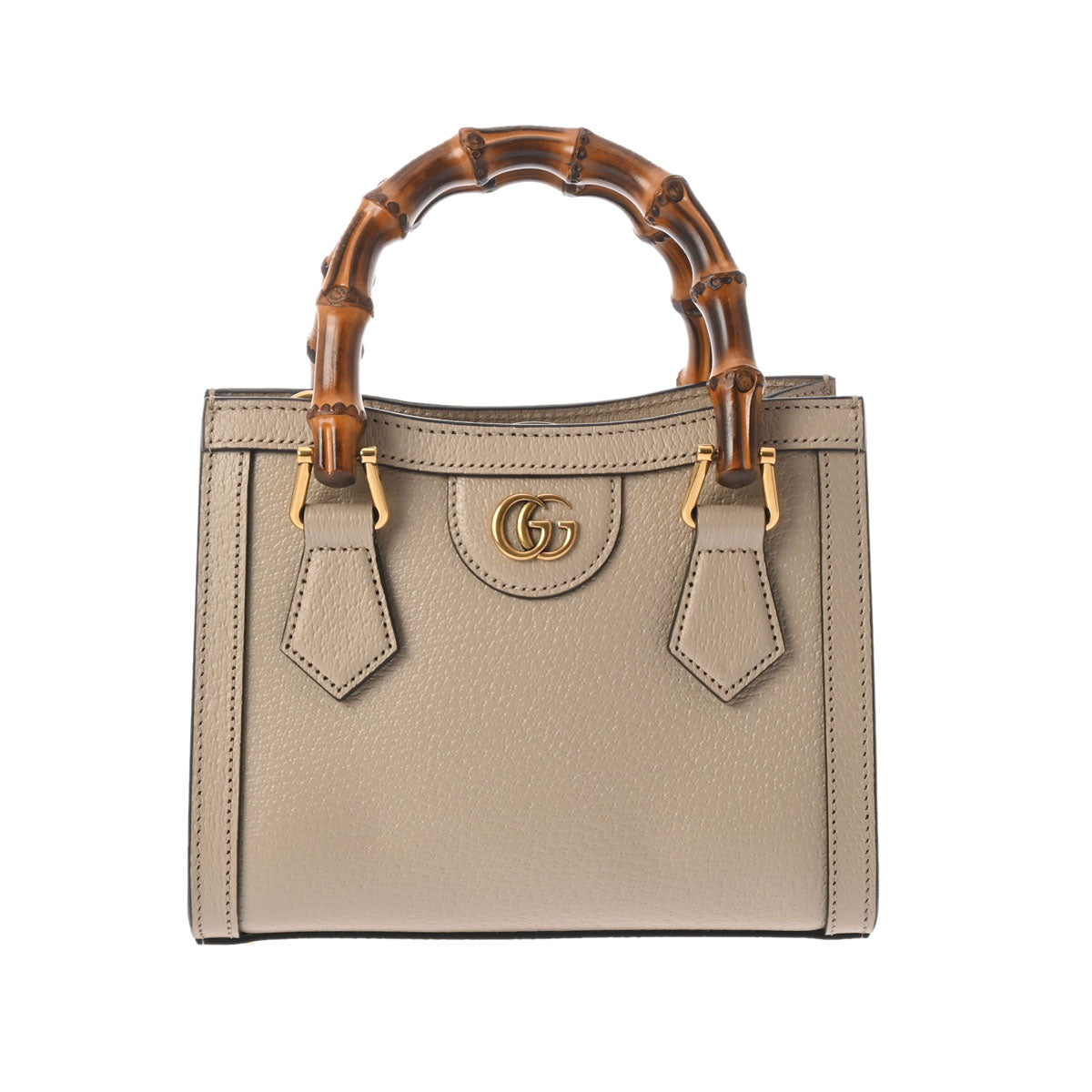 GUCCI グッチ ダイアナ ミニトートバッグ 2WAY ベージュ ゴールド金具 702732 レディース レザー ハンドバッグ 新同 中古 