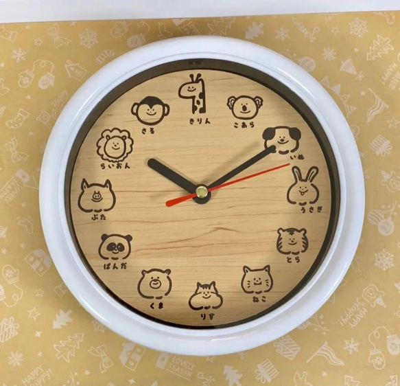 【木目調 Wall clock】動物さん シリーズ