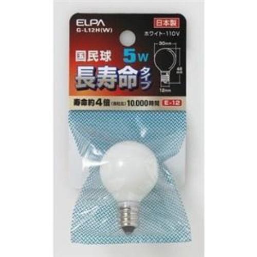 ELPA 国民球10W E12 ホワイト G-L12H(W)