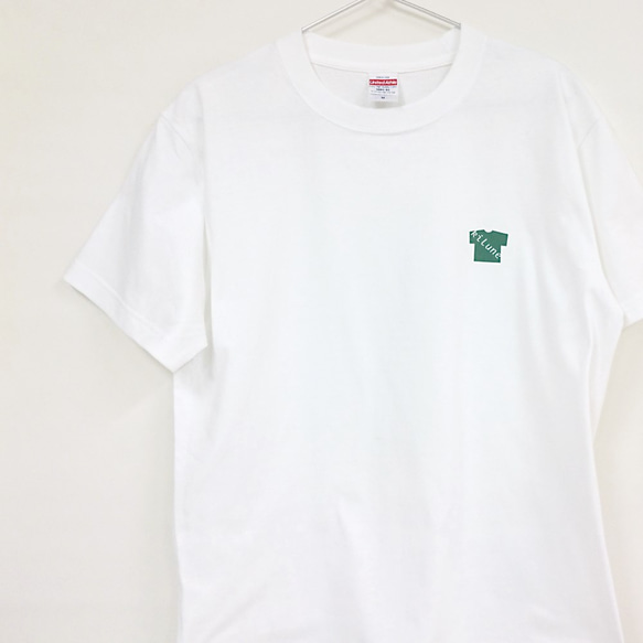 【kilune】Tシャツ緑ロゴ　コットンTシャツ　白