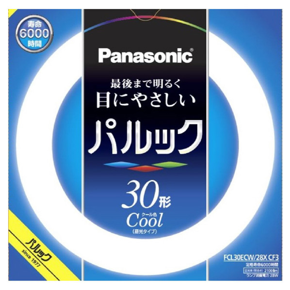 パナソニック 30形 丸型蛍光灯 クール色(昼光色) 1本入り パルック FCL30ECW28XCF3