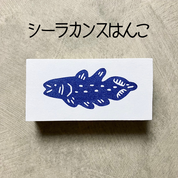 シーラカンス　深海魚　消しごむハンコ　消しゴムはんこ　スタンプ