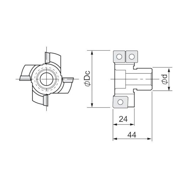 ダイジェット工業 ダイジェット スウィングミル 本体(エンドキャップ) EC-80 1台 176-5265（直送品）