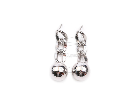 ERG-2442-R【2個入り】チェーンリンクボールピアス,Chain Link Ball Post Earring