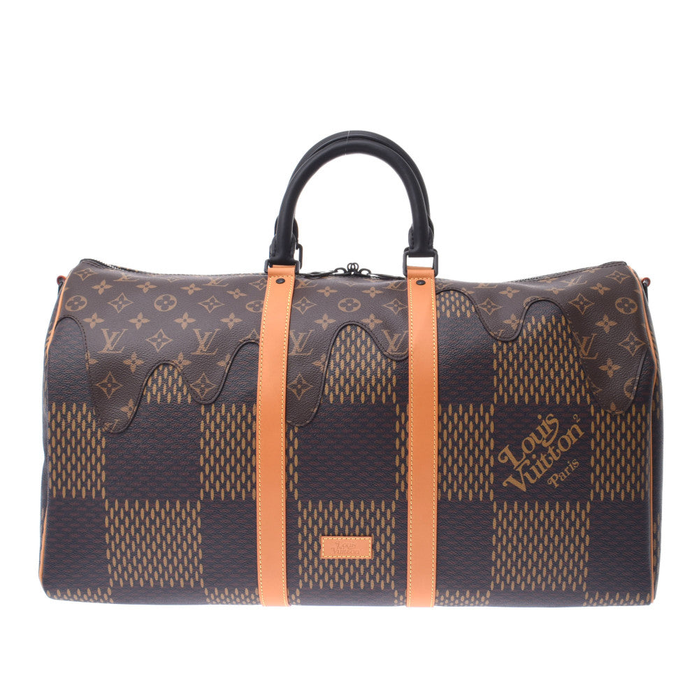 LOUIS VUITTON ルイヴィトン ダミエ ジャイアントモノグラム キーポル バンドリエール 50 NIGO コラボ ブラウン/黒 N40360 ユニセックス ダミエジャイアントキャンバス ボストンバッグ 未使用 