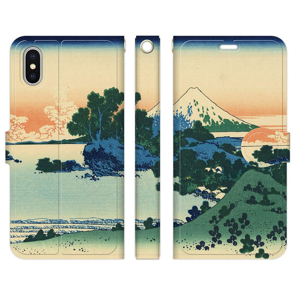 手帳型 スマホケース iPhone 各種対応 名画★ 葛飾北斎 富嶽三十六景 相州七里浜