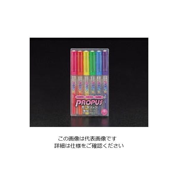 エスコ（esco） 6本組 蛍光ペンセット 1セット（10組） EA765MH-16（直送品）