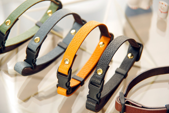 《RUSSETY》Soft leather cat collar　やさしい革の猫用首輪《5colors》