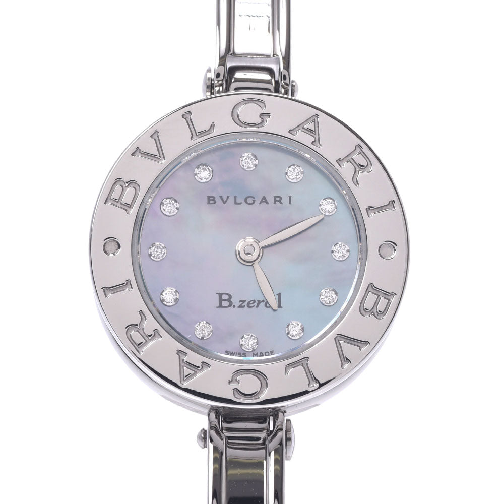 BVLGARI ブルガリ B-ZERO1 12Pダイヤ バングルウォッチ BZ22S レディース SS 腕時計 クオーツ ブルーシェル文字盤 Aランク 中古 