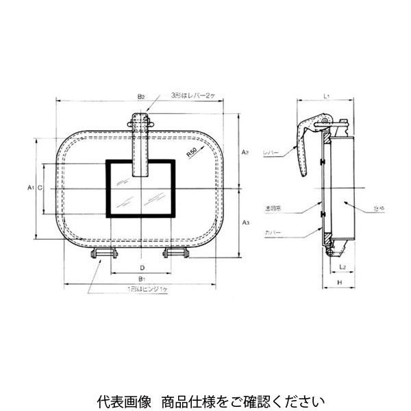 椿本バルクシステム ワンタッチ窓 ハイネック形 透明窓付タイプ