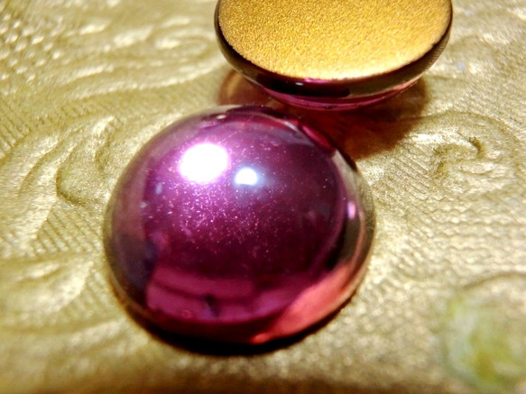 ＜2個>14mm: Art.2090/4AMETHYST ヴィンテージ スワロフスキー カボション（ゴールドフォイル）