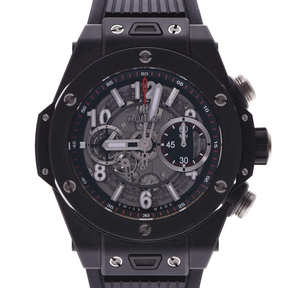 HUBLOT ウブロ ビックバン ウニコ ブラックマジック 411.CI.1170.RX メンズ セラミック/ラバー 腕時計 自動巻き シルバー系文字盤 Aランク 中古 