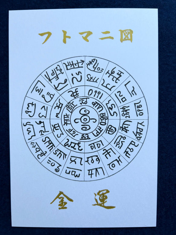 「龍体文字 フトマニ図」ポストカード　手書き