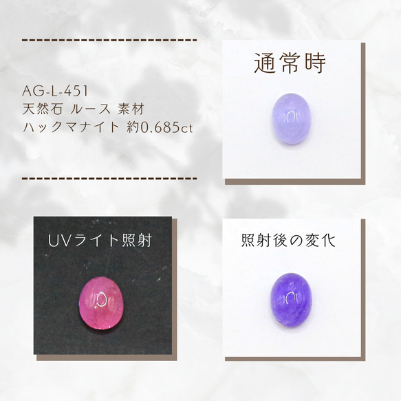 AG-L-451 天然石 ルース 素材 ハックマナイト 約0.685ct