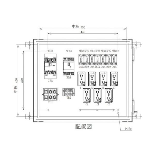 セフティー電気用品 セフティー 仮設電灯分電盤 ML75ー70 主幹75A 7回路+1回路・1端子台 ML75-70N1 1個（直送品）