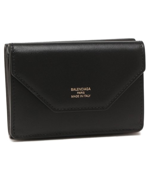 バレンシアガ 三つ折り財布 エンベロープ ミニ財布 ブラック グレー レディース BALENCIAGA 736730 2AABY 1061