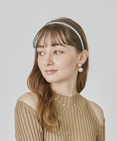 Chapeau d O  White Pearl Headband