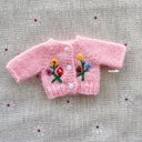 JANAYA ハンドメイド　オビツ11服　毛糸製　ピンク　刺繍　セーター　ニット