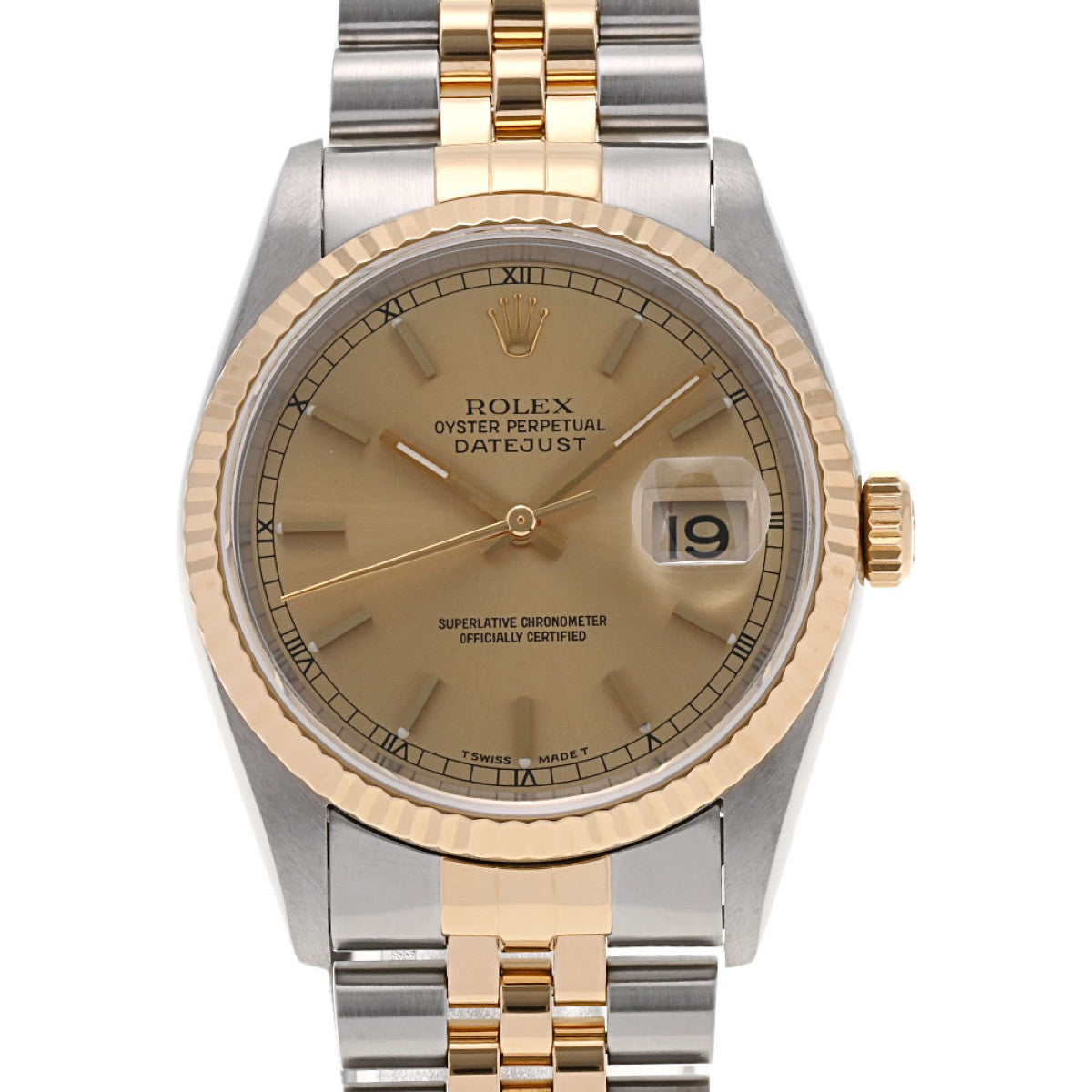 ROLEX ロレックス デイトジャスト 16233 メンズ YG/SS 腕時計 自動巻き シャンパン文字盤 Aランク 中古 