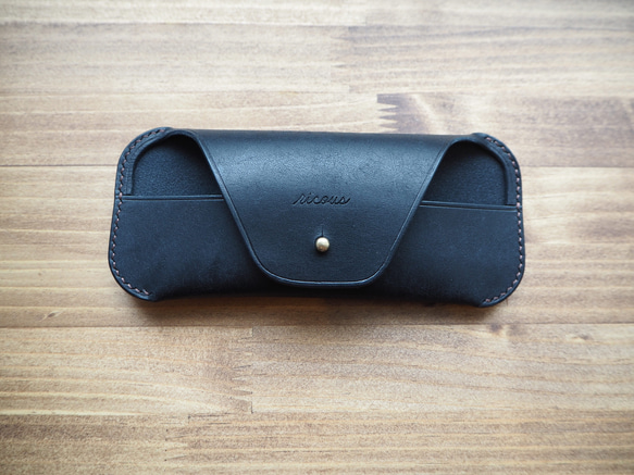 【送料無料】glasses case(BLK)---本革/眼鏡ケース/刻印可