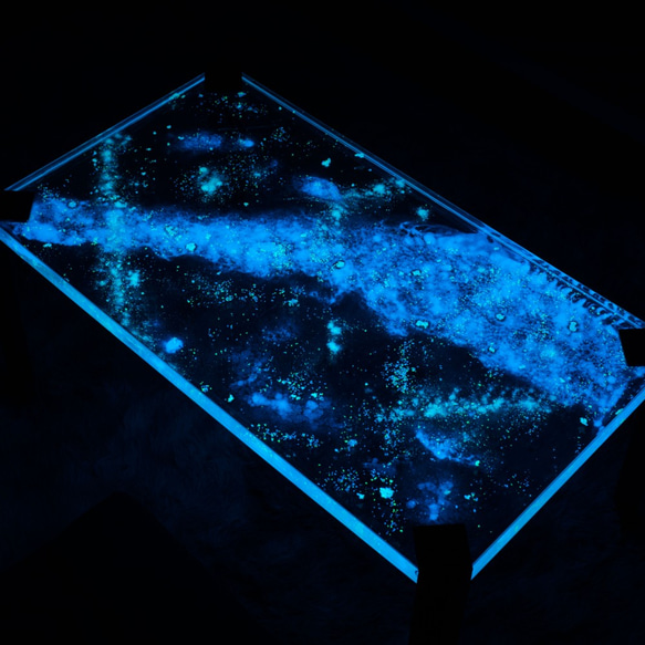 【星空のテーブル】Starry sky resin table of nightglowローテーブル,ダイニングテーブル