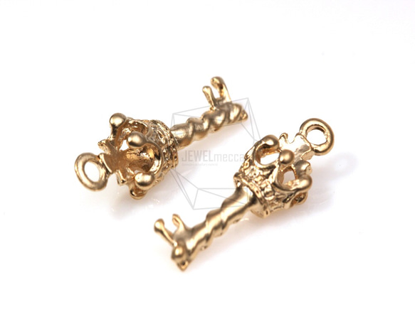 PDT-226-MG【4個入り】クラウンヘッドキーペンダント,Crown Head Key Charm Pendant