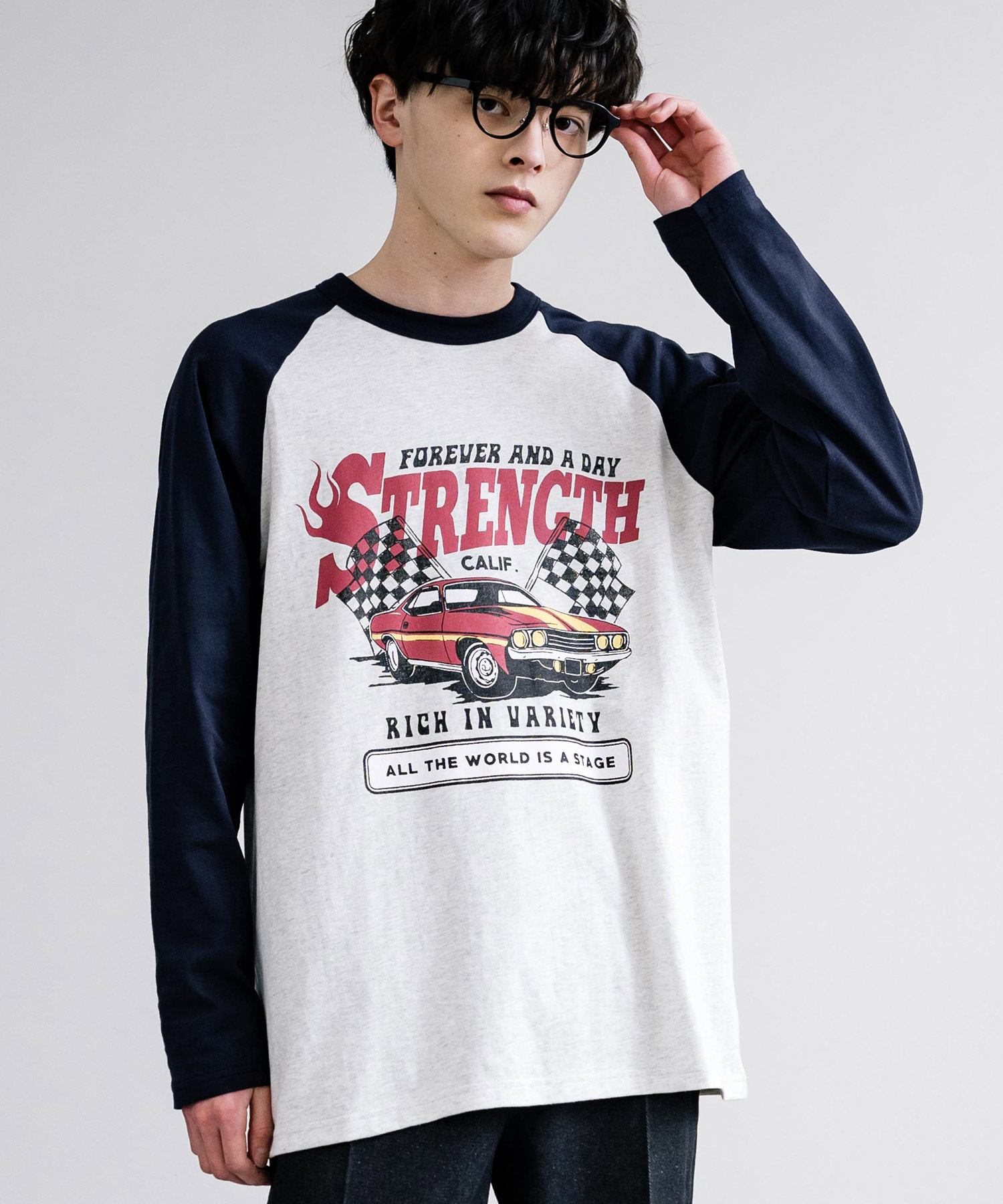 ロッキーモンロー/ロンT ラグラン 長袖 メンズ レディース カットソー Tシャツ プリント カレ･･･