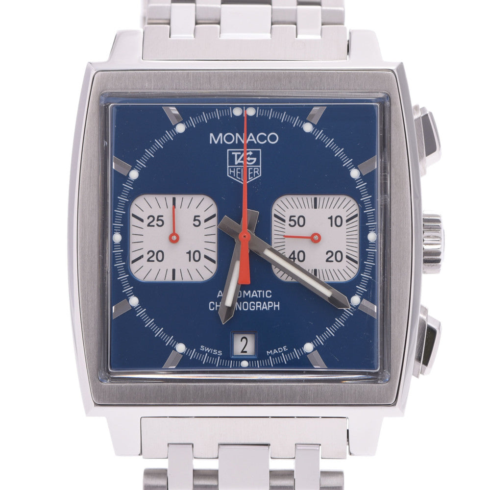 TAG HEUER タグホイヤー モナコ クロノ スティーブマックイーン CW2113.BA0780 メンズ SS 腕時計 自動巻き 青文字盤 Aランク 中古 