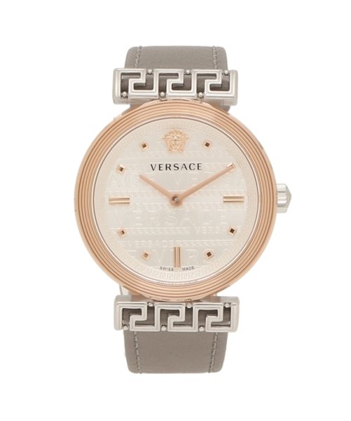 ヴェルサーチ レディース 時計 ミーアンダー 34mm クォーツ ホワイト ゴールド VERSACE VELW00922 レザー