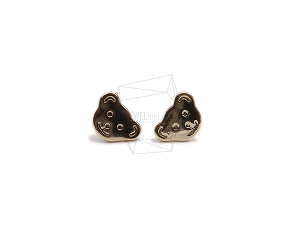 ERG-2363-G【2個入り】クマピアス  ,Teddy bear Post Earring