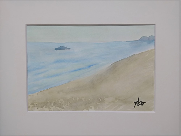 鳥取砂丘と日本海　　水彩画原画