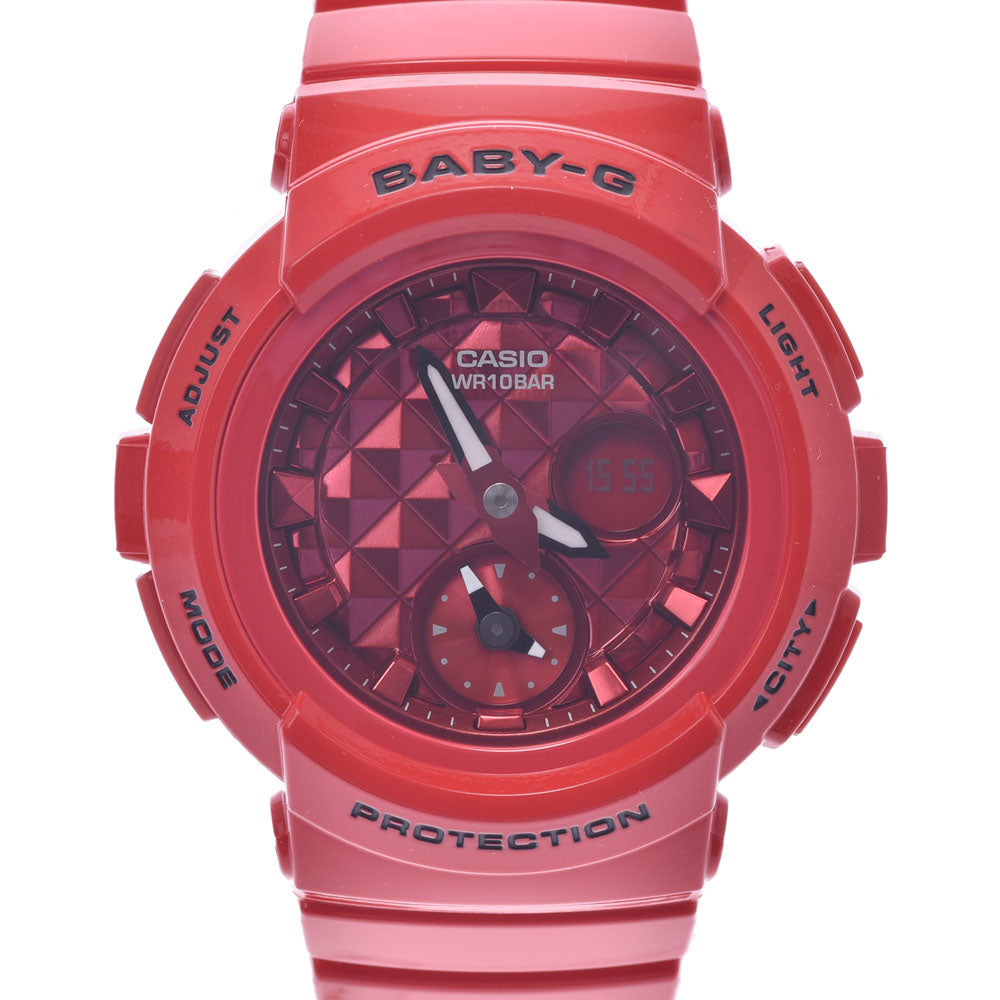 CASIO カシオ BABY-G スタッズダイヤル 赤 BGA-195M レディース 樹脂 腕時計 クオーツ 赤文字盤 Aランク 中古 