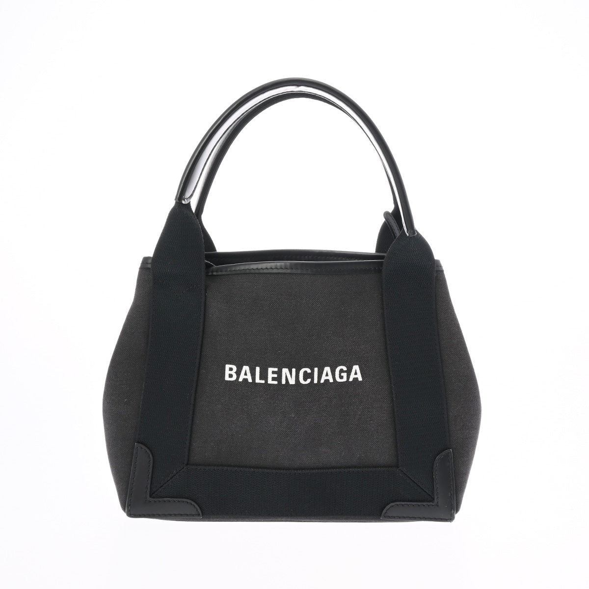 BALENCIAGA バレンシアガ ネイビーカバス XS 2WAY 黒 390346 レディース キャンバス/レザー ハンドバッグ Bランク 中古 