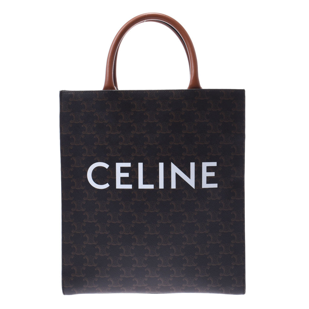 CELINE セリーヌ バーティカルカバ  スモール 2WAYバッグ ブラウン レディース トリオンフキャンバス/PVCレザー ハンドバッグ Aランク 中古 