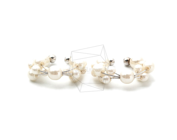 ERG-1434-R【2個入り】パールラウンドイヤーカフ/Pearl Round Earcuffs Earrings