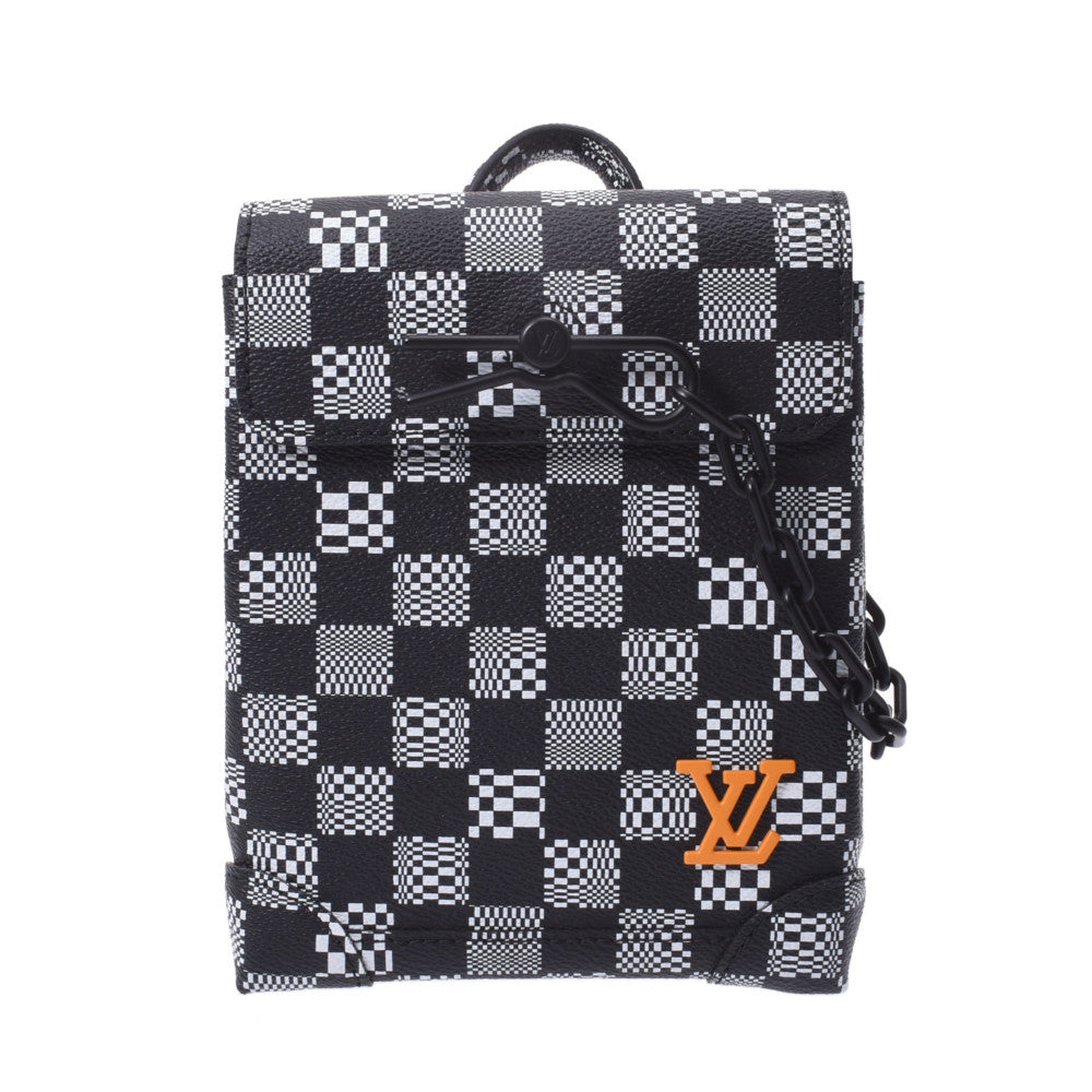 LOUIS VUITTON ルイヴィトン ダミエ ディストーテッド スティーマー XS 黒/白 N60453 メンズ ダミエキャンバス ショルダーバッグ 新同 中古 