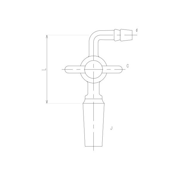 旭製作所 コック付排気管曲管 オス PTFEコック