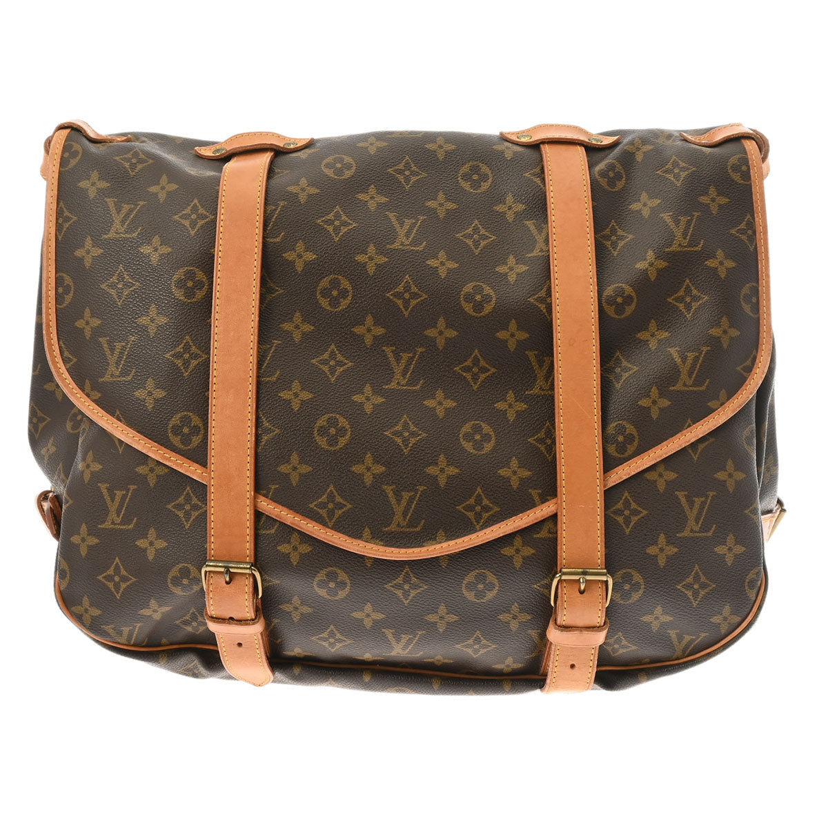 LOUIS VUITTON ルイヴィトン モノグラム ソミュール 43 ブラウン M42252 レディース モノグラムキャンバス ショルダーバッグ Bランク 中古 