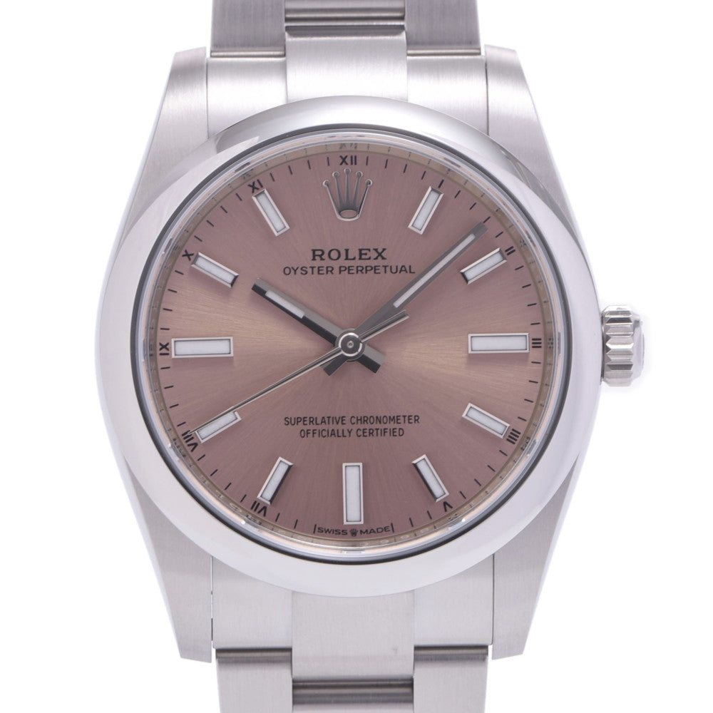 【現金特価】ROLEX ロレックス オイスターパーペチュアル 34 124200 ボーイズ SS 腕時計 自動巻き ピンク文字盤 未使用 