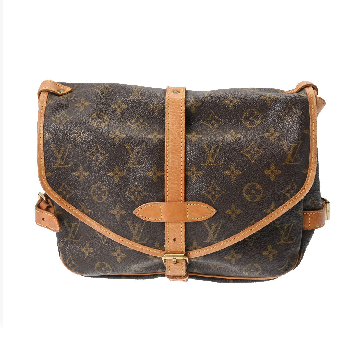 LOUIS VUITTON ルイヴィトン モノグラム ソミュール 30 ブラウン M42256 レディース モノグラムキャンバス ショルダーバッグ Bランク 中古 