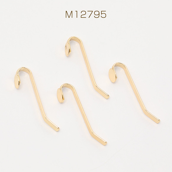 M12795 18個 ポニーフック金具 貼付け平皿あり 差し込み式 ゴールド 6×32mm 3 x（6ヶ）